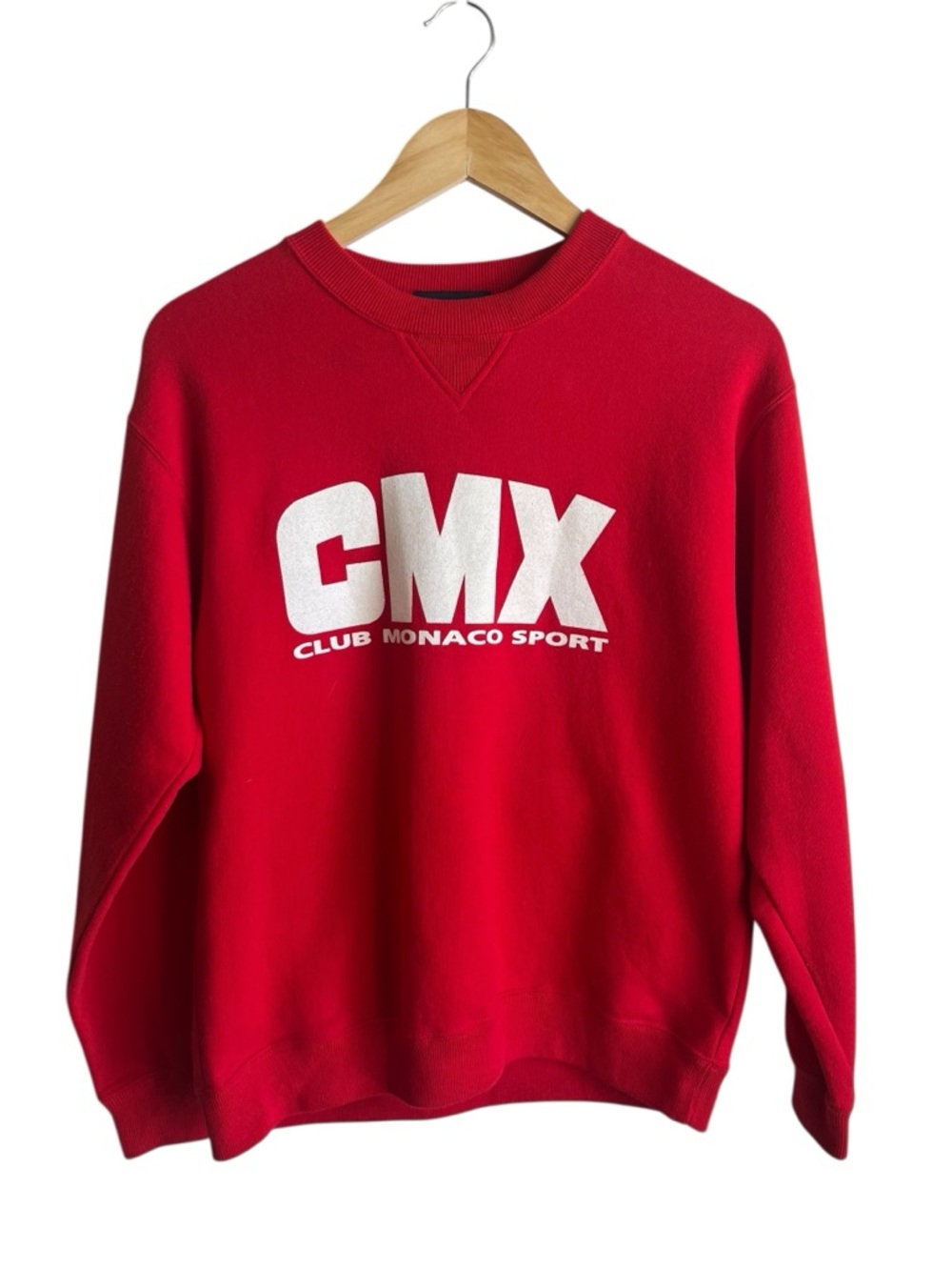 Club Monaco CMX Sweatshirt Red Crewneck Logo 90s Retro - Picture 2 of 10